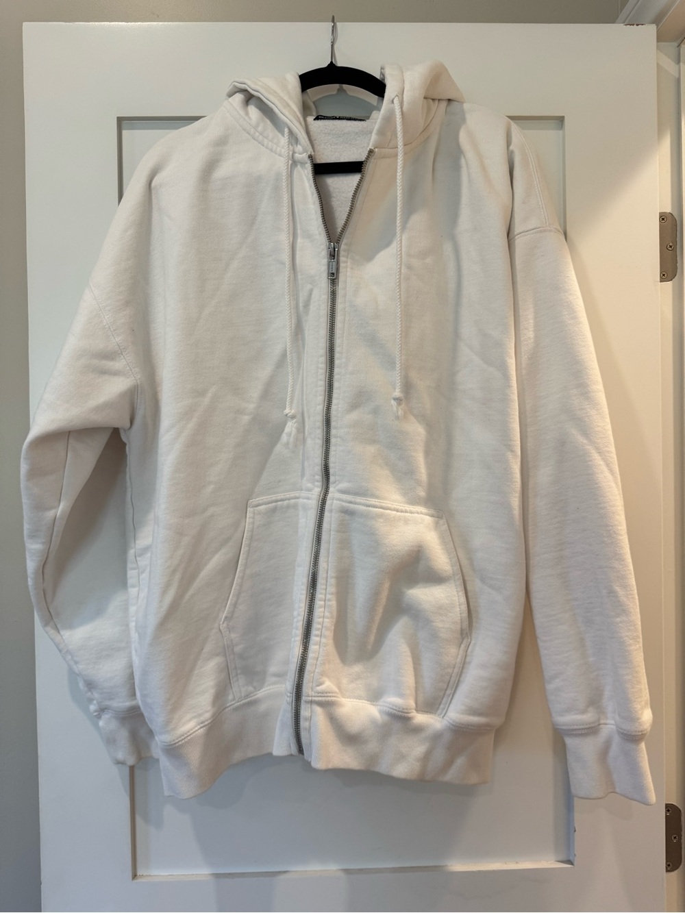 Brandy Melville White Full-Zip Hoodie